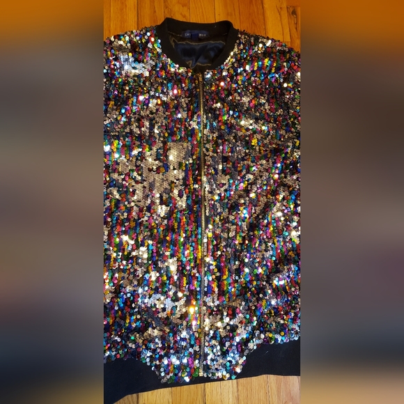 Sequin Multicolor Rainbow Jacket Glamorous NEW - Picture 3 of 7